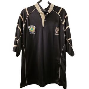 Live For Rugby Black Jersey Ireland & Irish James Pub FL Embroidered Logos XL